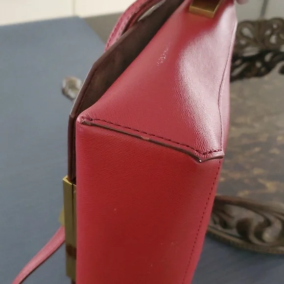 J. Crew Claremont Leather Crossbody bag in Desert Red